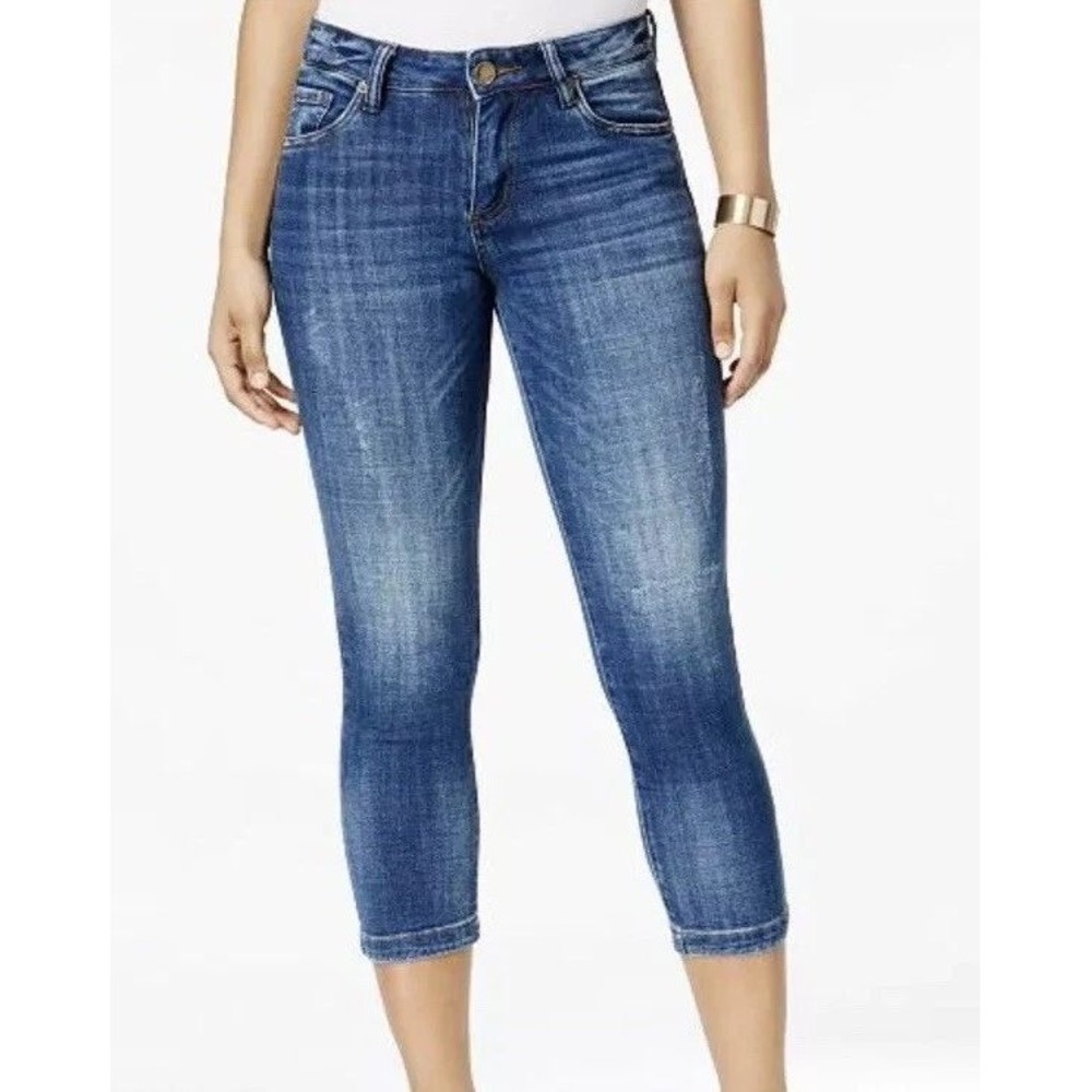 Kut from the Kloth Womens Lauren Crop Straight Leg Jeans Size 4 Medium Wash Blue